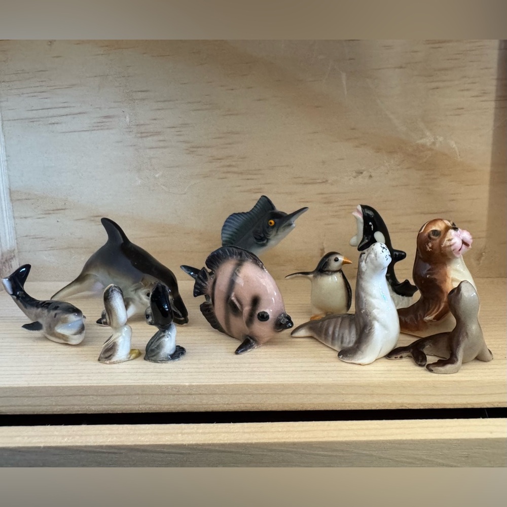 Miniature Sea Animal Figurine Set of Eleven